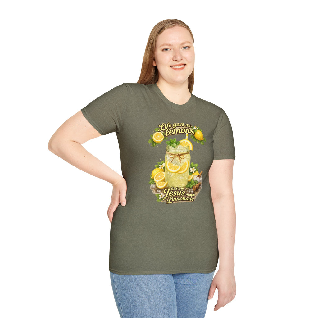 Life gave me lemons, but Jesus made lemonade Christian grapgic tee