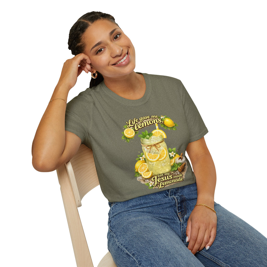 Life gave me lemons, but Jesus made lemonade Christian grapgic tee