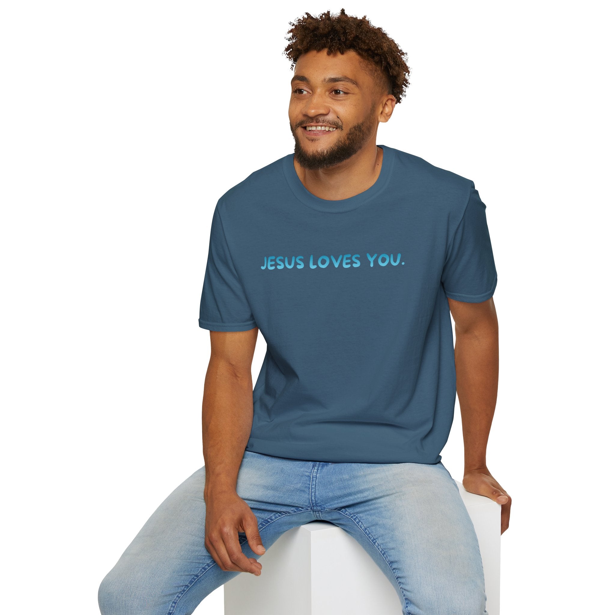 JESUS LOVES YOU Graphic Tee (Blue)
