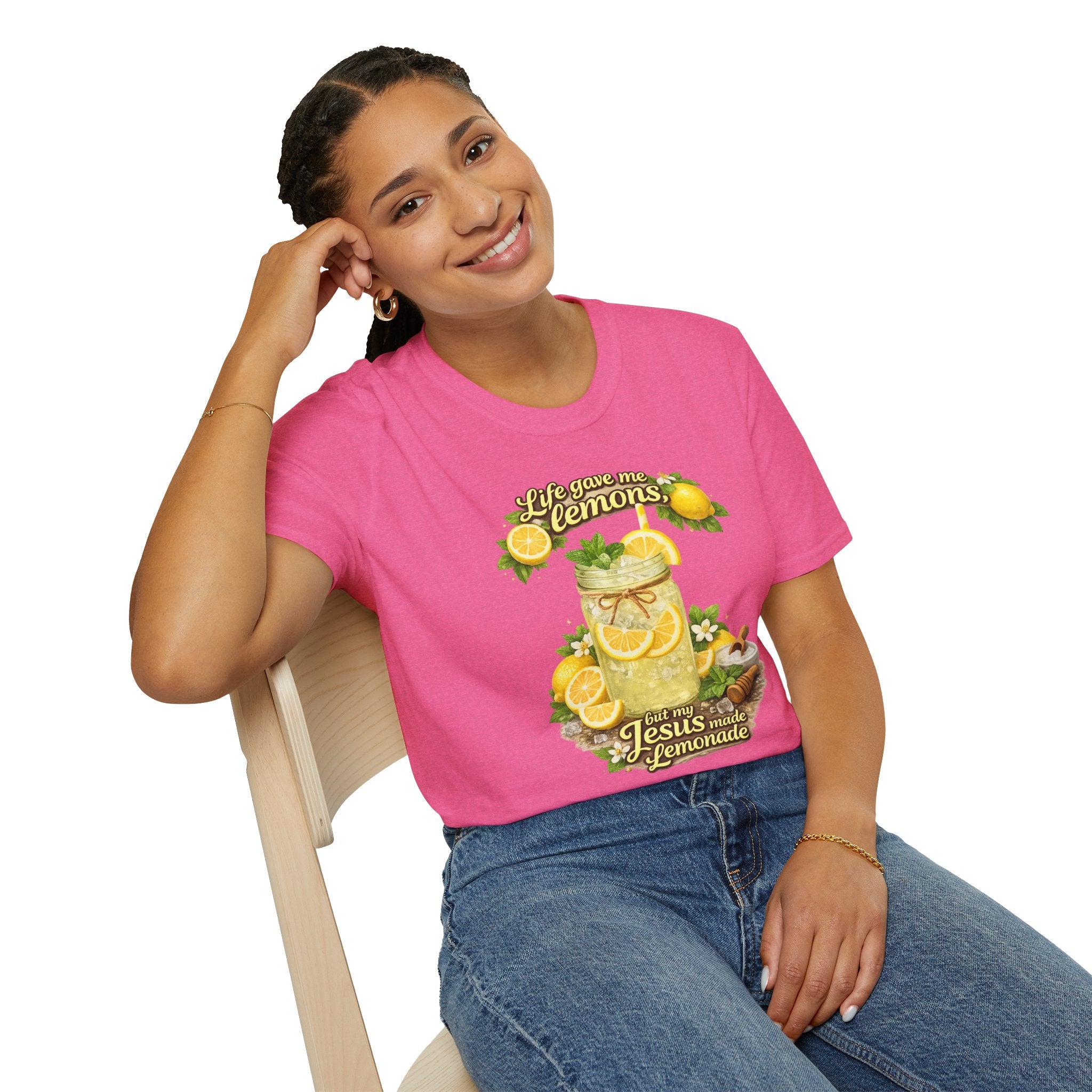 Life gave me lemons, but Jesus made lemonade Christian grapgic tee
