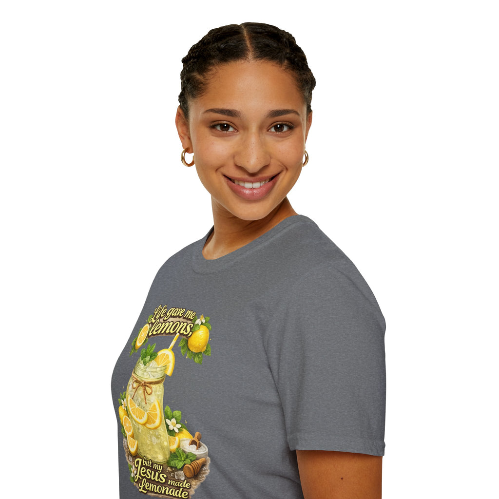 Life gave me lemons, but Jesus made lemonade Christian grapgic tee