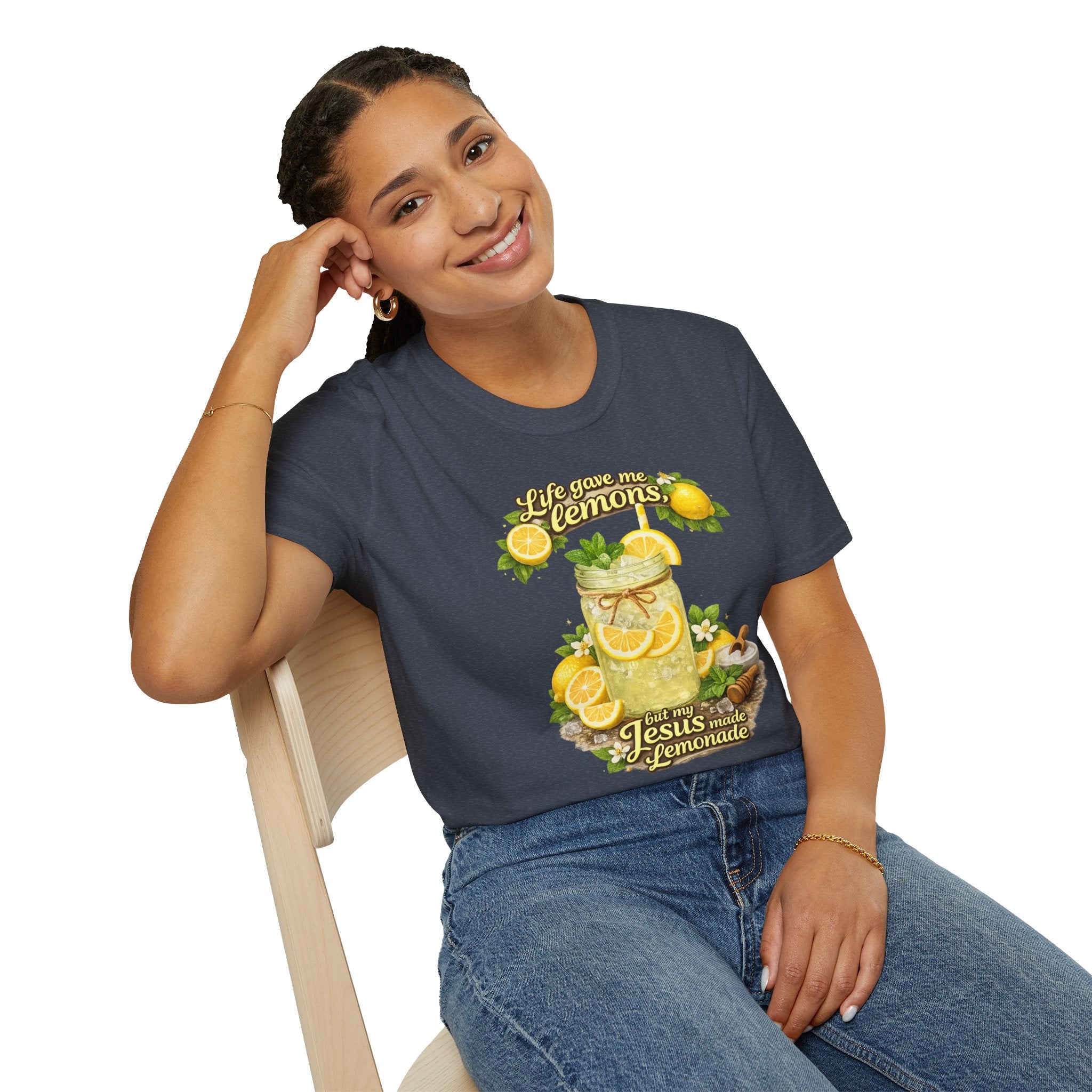 Life gave me lemons, but Jesus made lemonade Christian grapgic tee