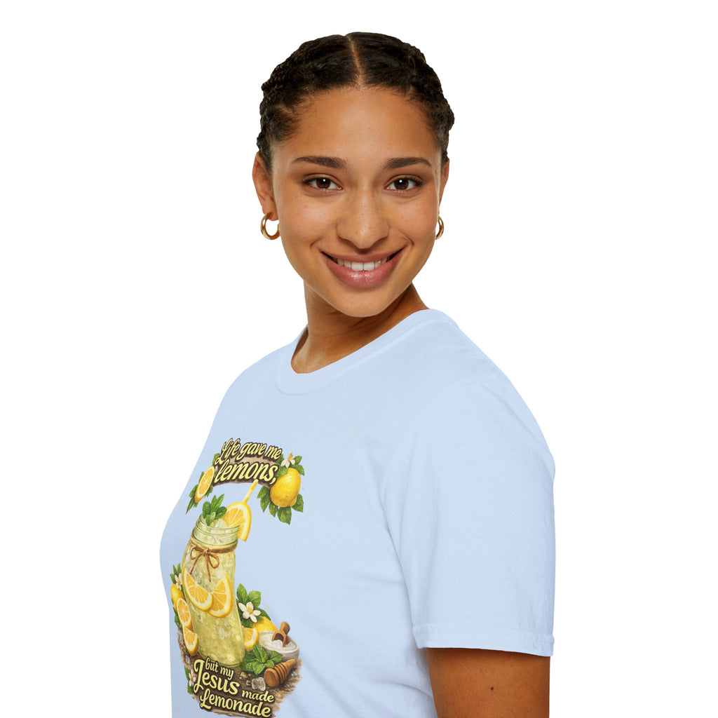 Life gave me lemons, but Jesus made lemonade Christian grapgic tee