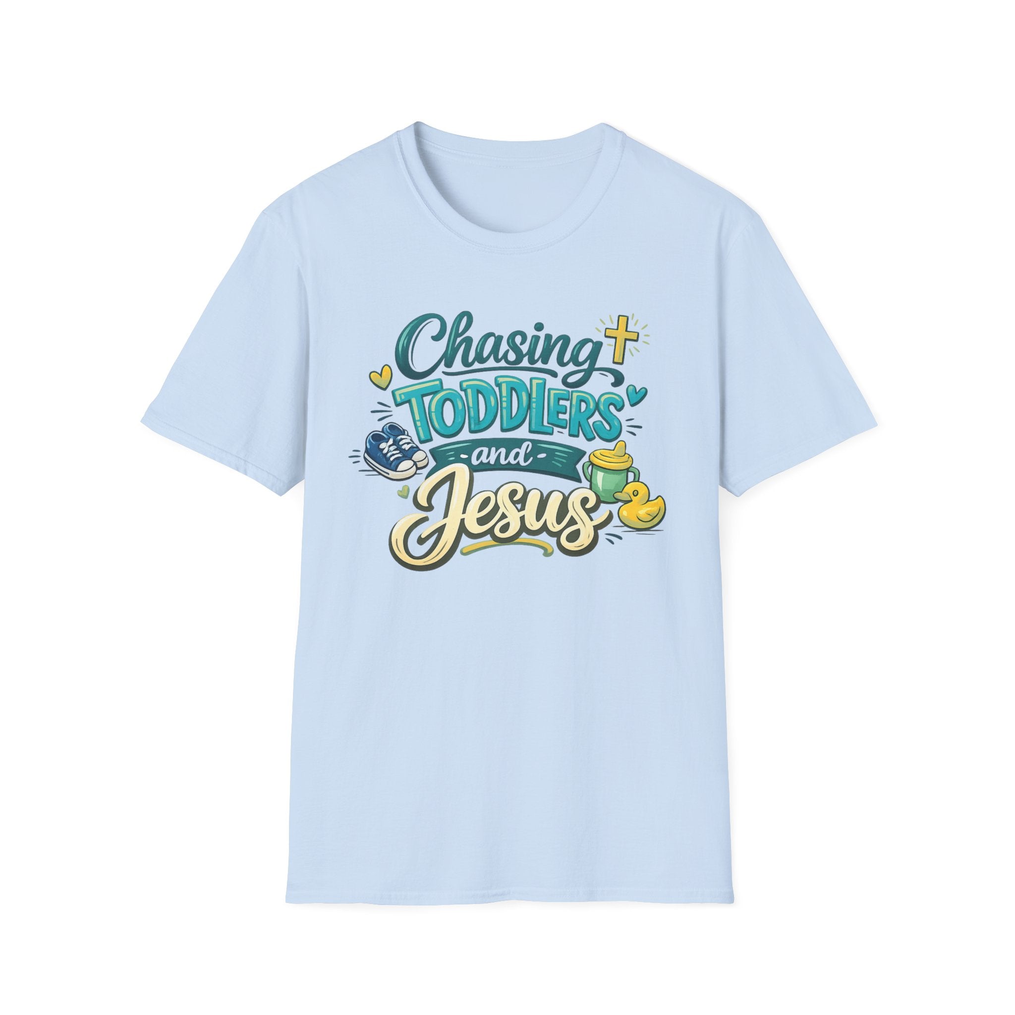 Chasing Toddlers and Jesus- Cute faith based parenting t shirt