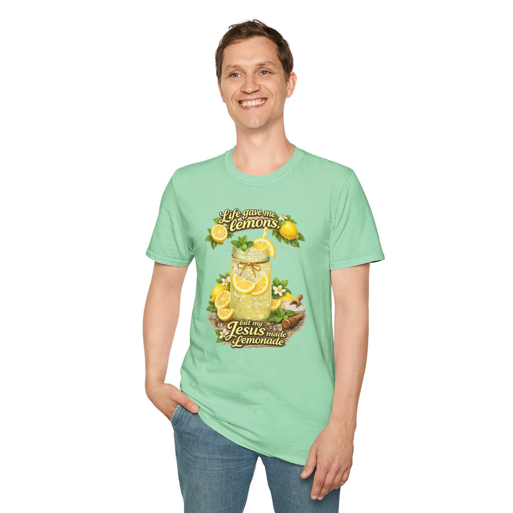 Life gave me lemons, but Jesus made lemonade Christian grapgic tee
