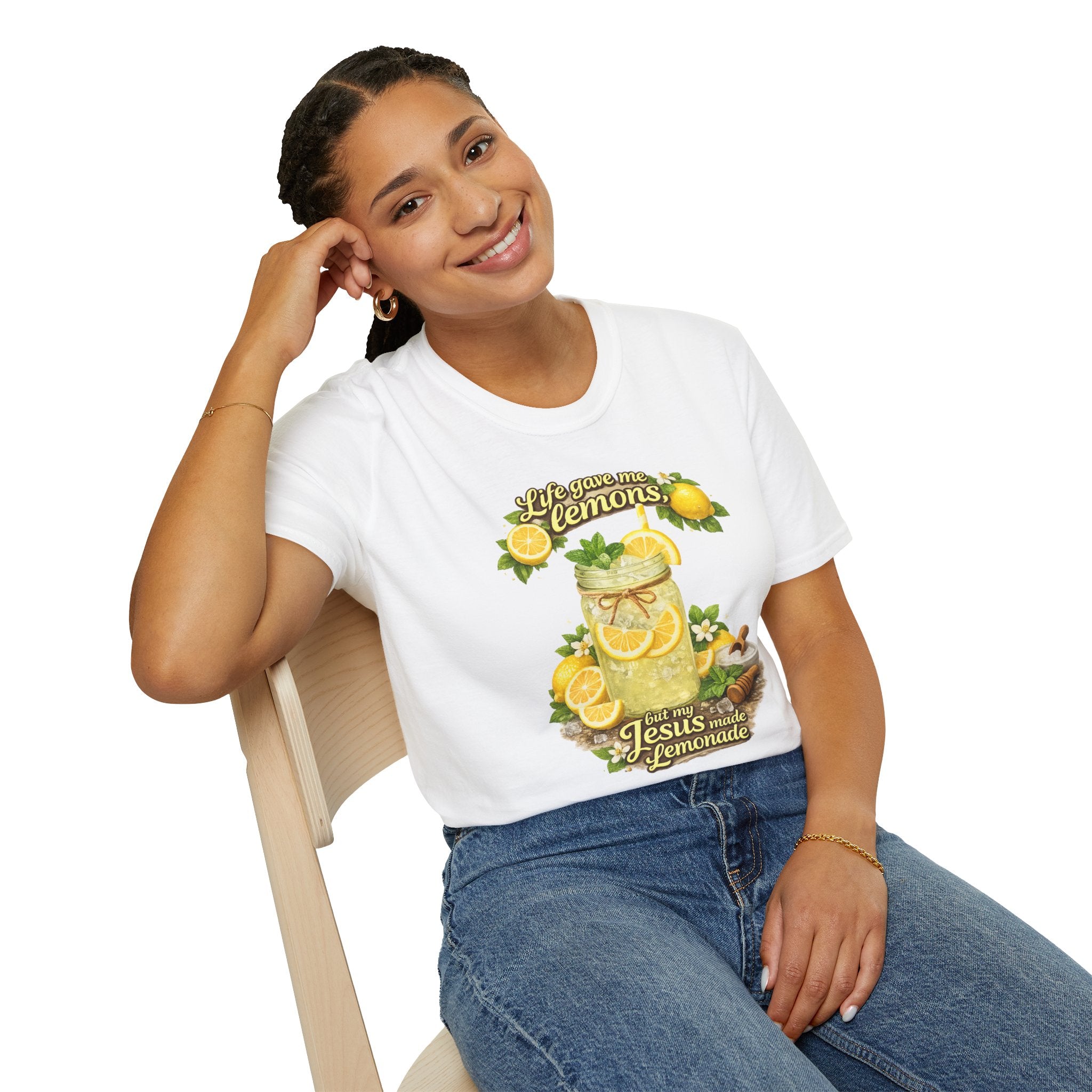Life gave me lemons, but Jesus made lemonade Christian grapgic tee