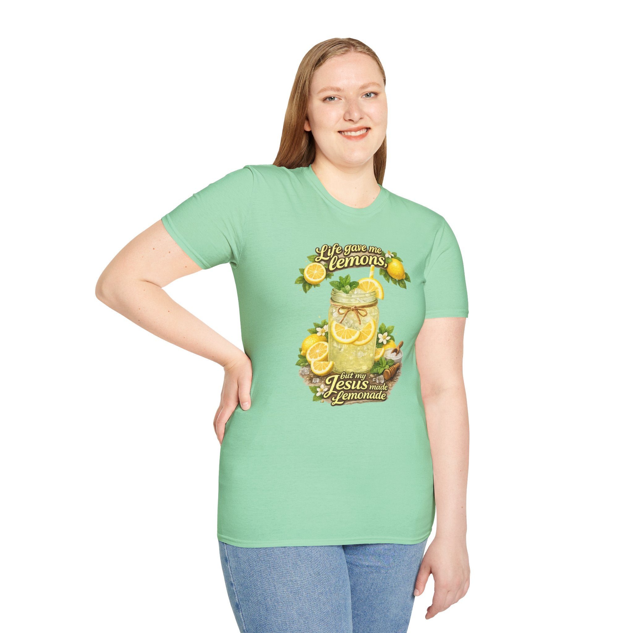 Life gave me lemons, but Jesus made lemonade Christian grapgic tee