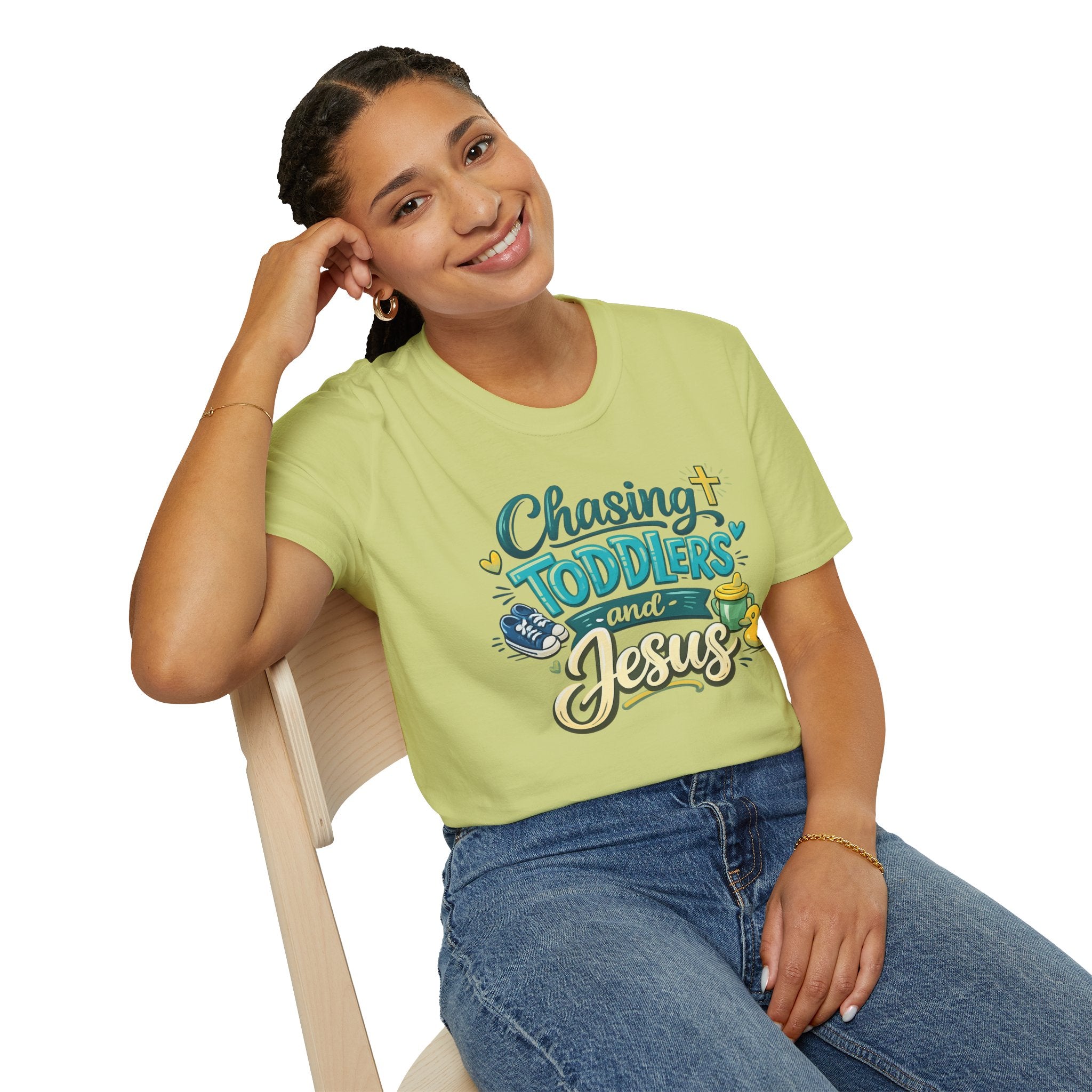Chasing Toddlers and Jesus- Cute faith based parenting t shirt