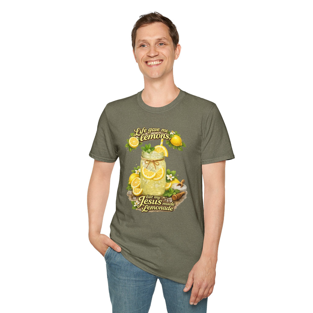 Life gave me lemons, but Jesus made lemonade Christian grapgic tee