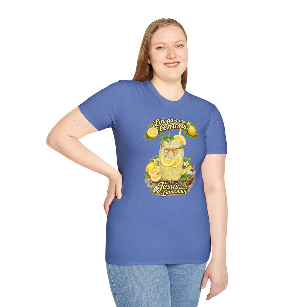 Life gave me lemons, but Jesus made lemonade Christian grapgic tee