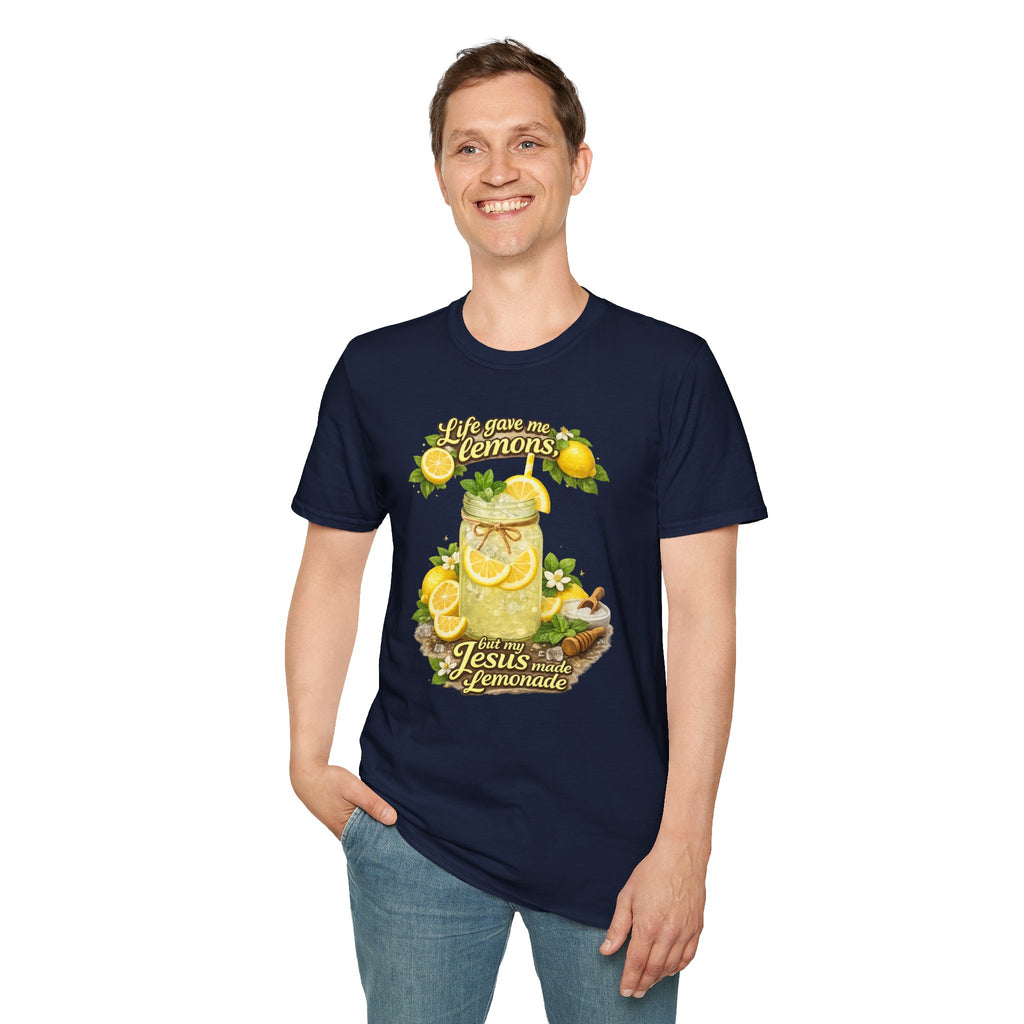 Life gave me lemons, but Jesus made lemonade Christian grapgic tee