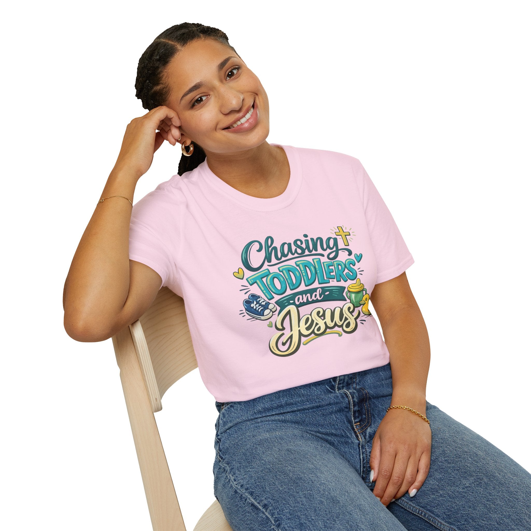 Chasing Toddlers and Jesus- Cute faith based parenting t shirt