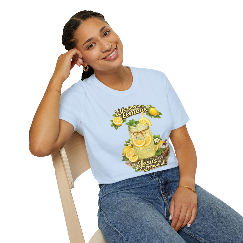 Life gave me lemons, but Jesus made lemonade Christian grapgic tee