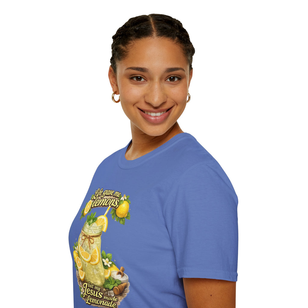 Life gave me lemons, but Jesus made lemonade Christian grapgic tee