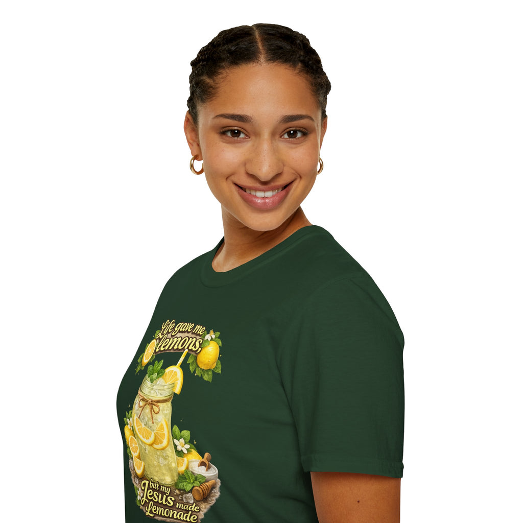 Life gave me lemons, but Jesus made lemonade Christian grapgic tee