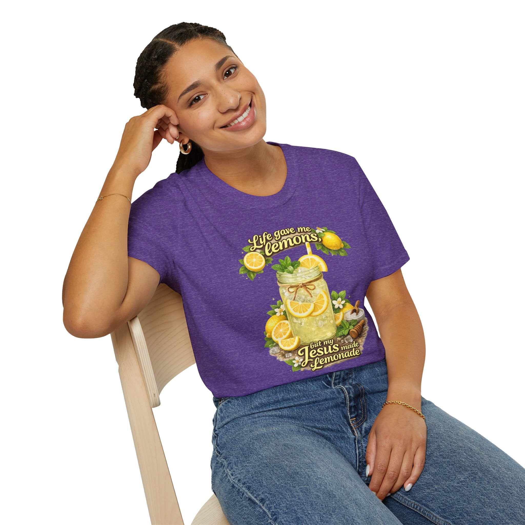 Life gave me lemons, but Jesus made lemonade Christian grapgic tee