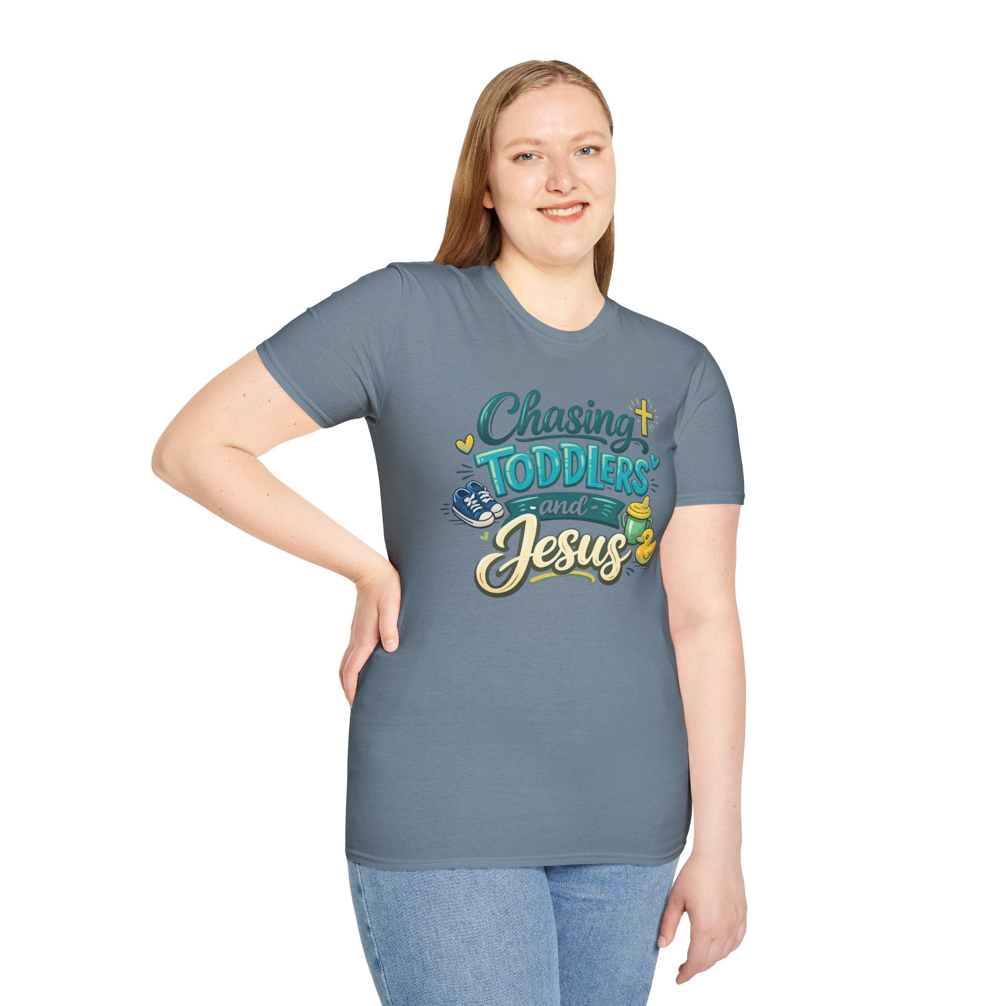 Chasing Toddlers and Jesus- Cute faith based parenting t shirt