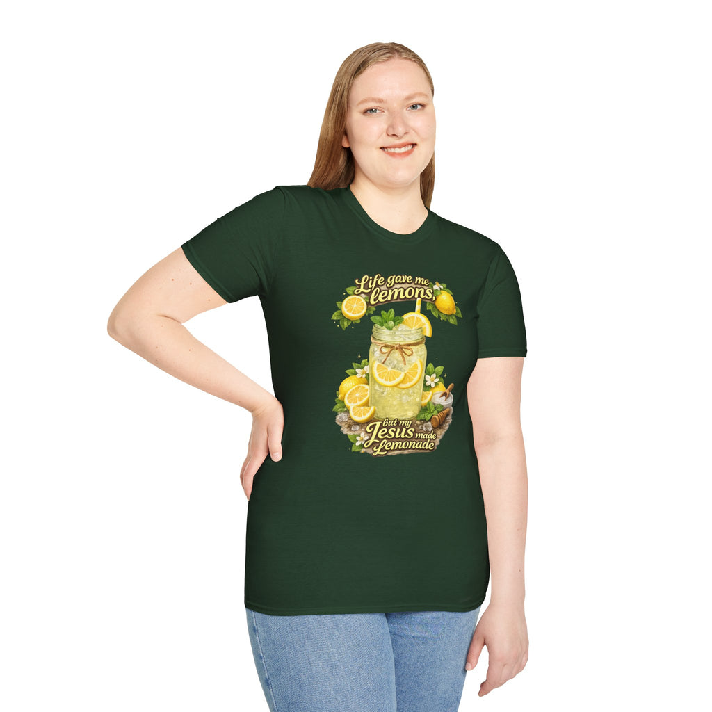 Life gave me lemons, but Jesus made lemonade Christian grapgic tee