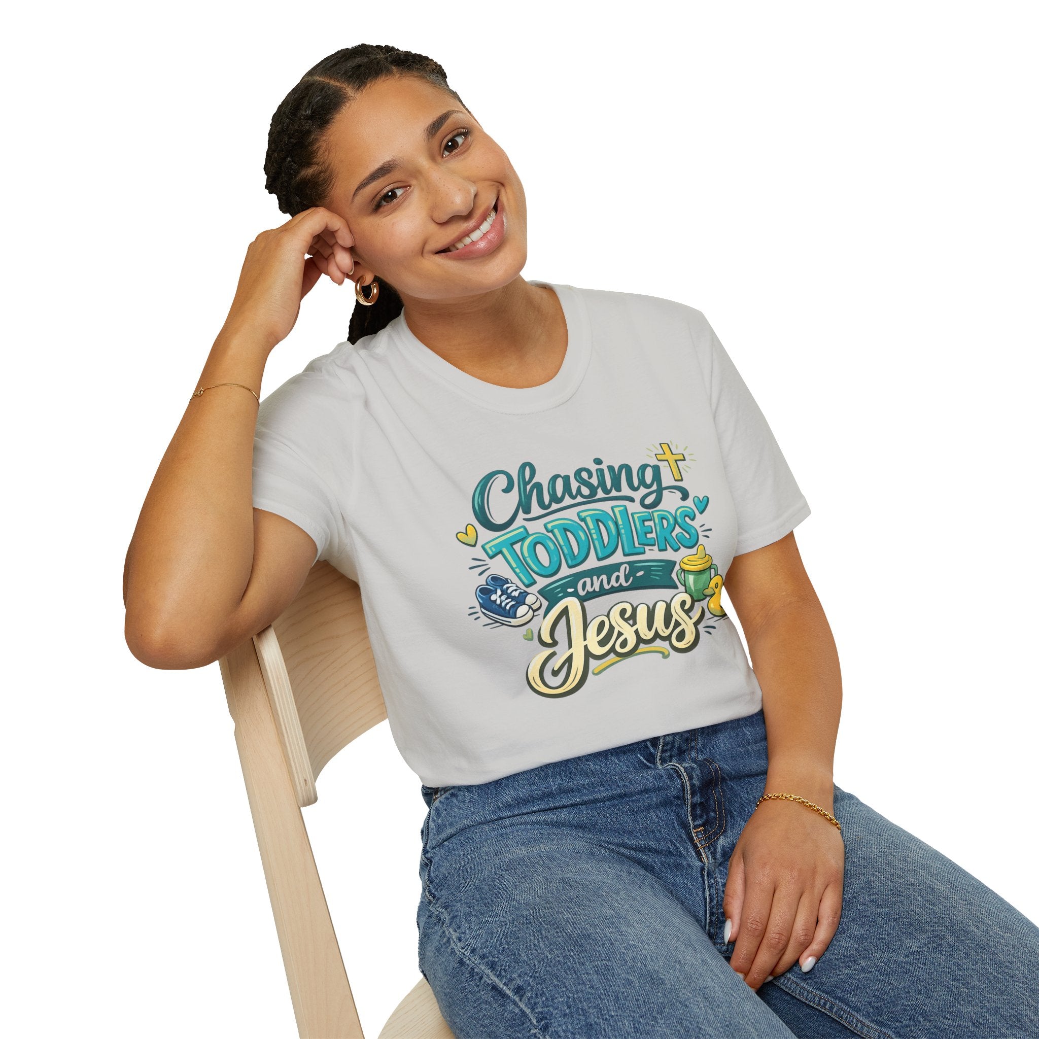 Chasing Toddlers and Jesus- Cute faith based parenting t shirt