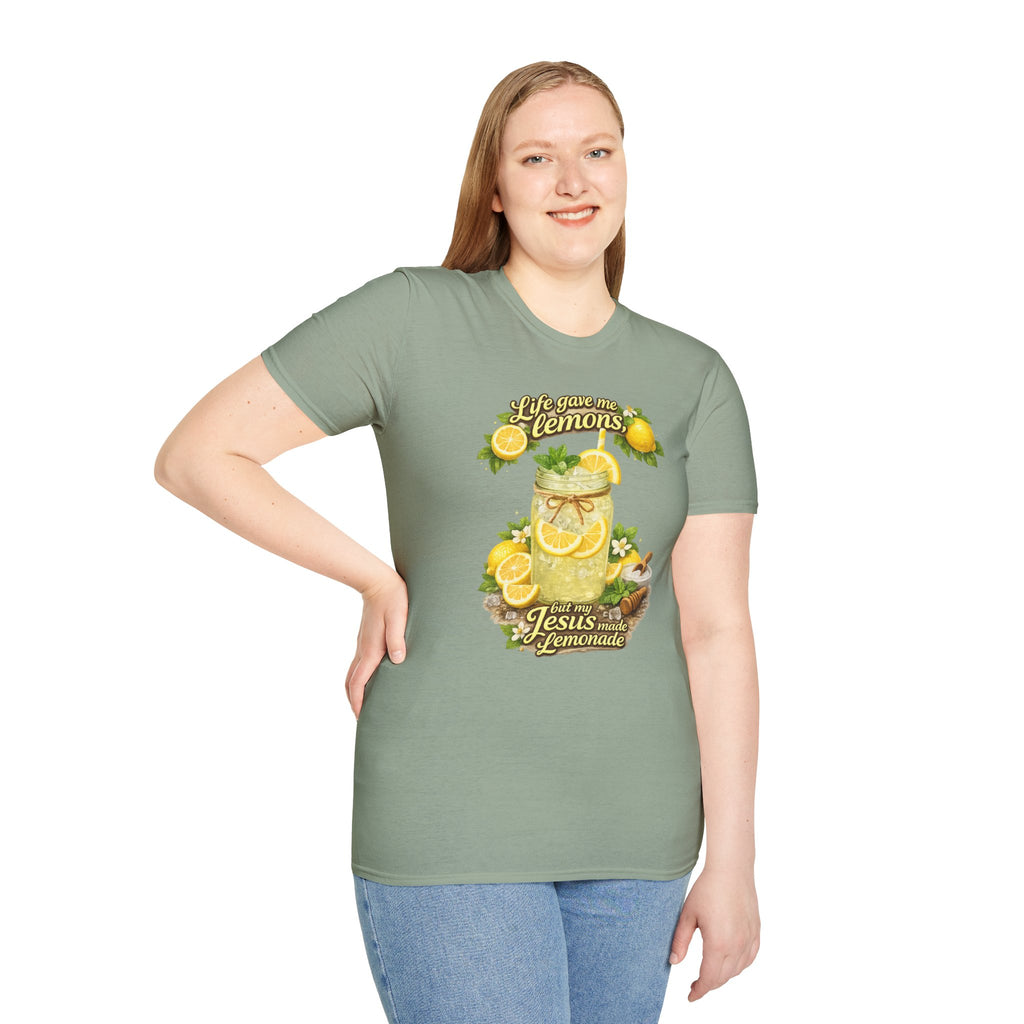 Life gave me lemons, but Jesus made lemonade Christian grapgic tee