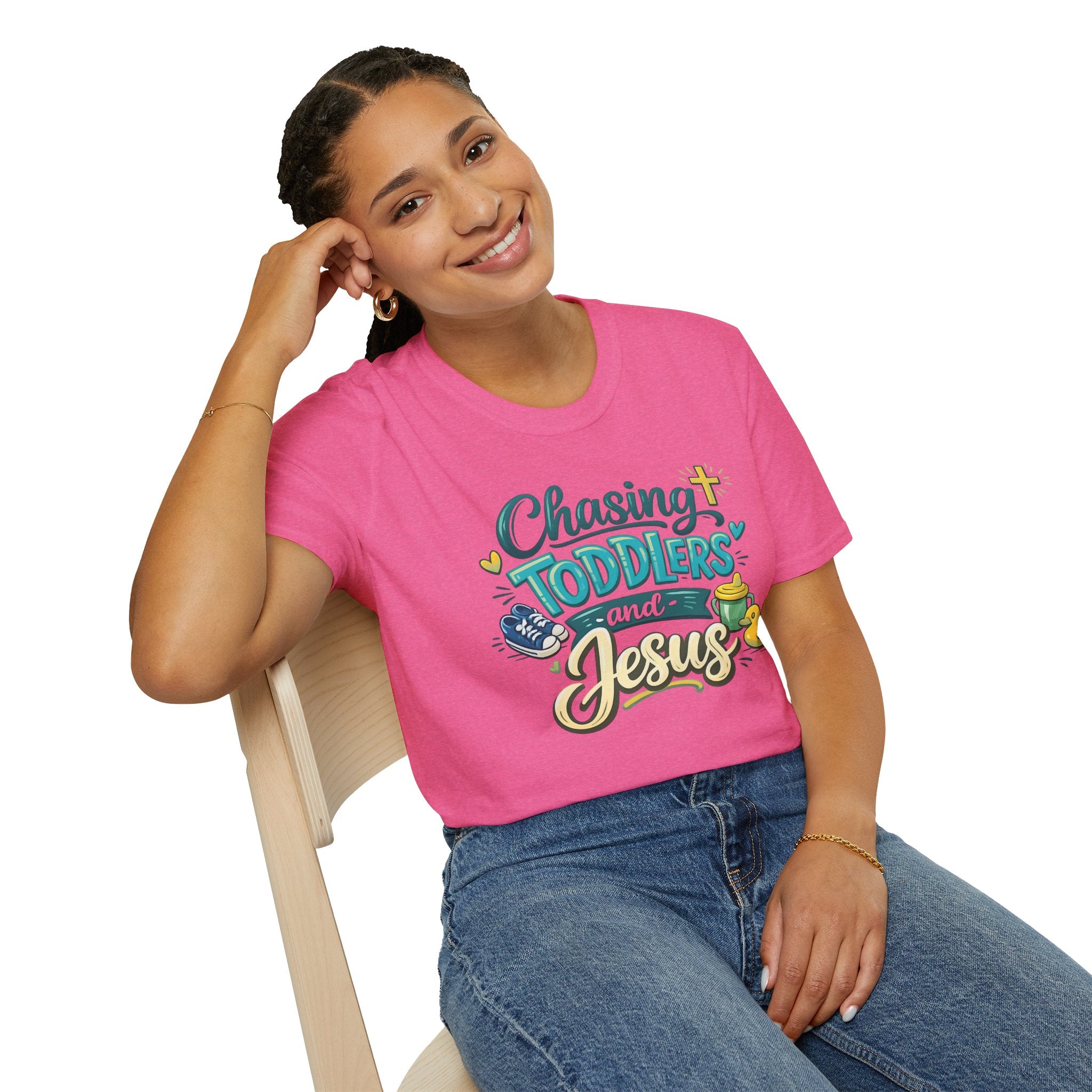 Chasing Toddlers and Jesus- Cute faith based parenting t shirt