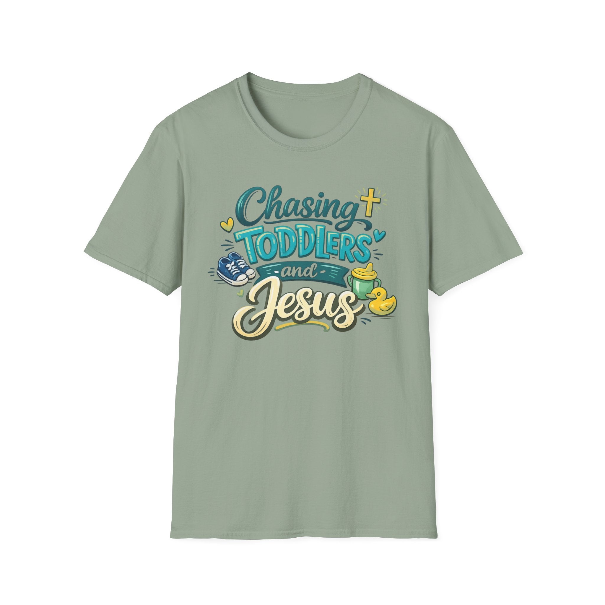 Chasing Toddlers and Jesus- Cute faith based parenting t shirt