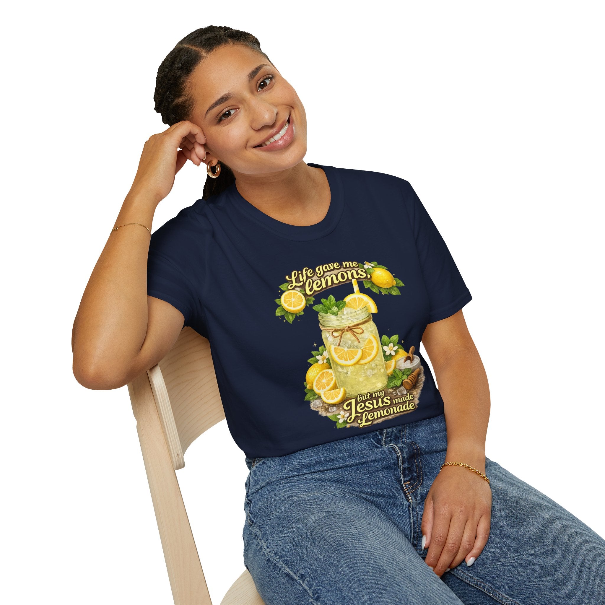 Life gave me lemons, but Jesus made lemonade Christian grapgic tee