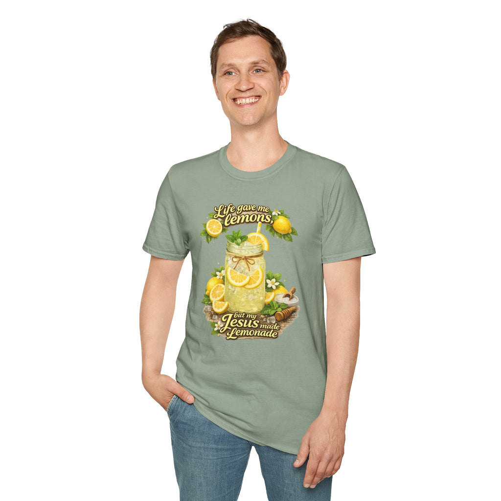 Life gave me lemons, but Jesus made lemonade Christian grapgic tee