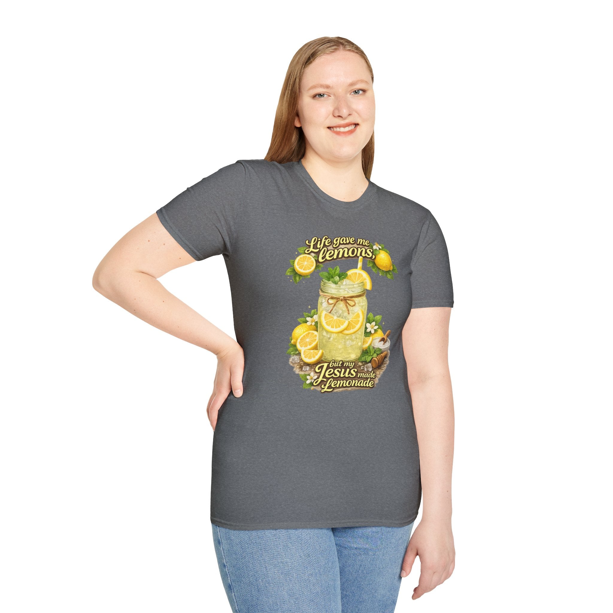 Life gave me lemons, but Jesus made lemonade Christian grapgic tee
