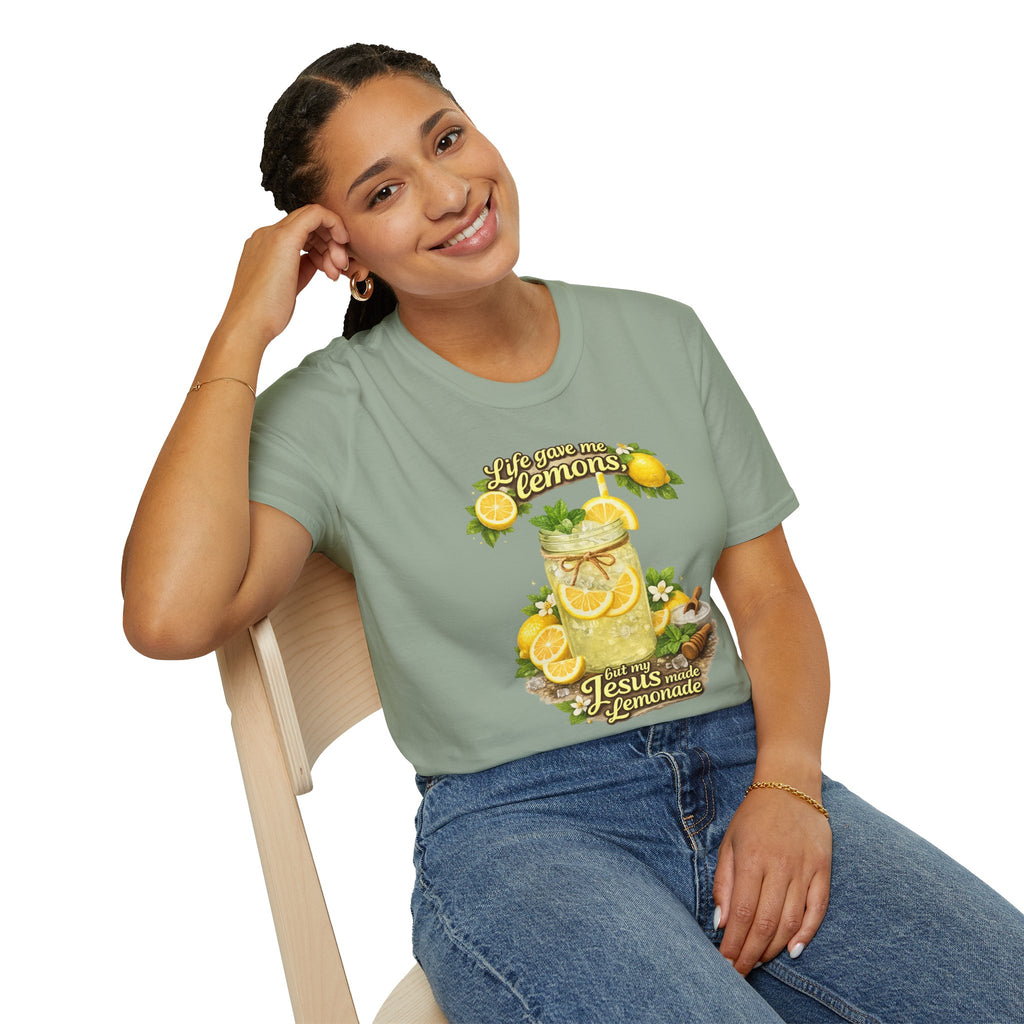 Life gave me lemons, but Jesus made lemonade Christian grapgic tee