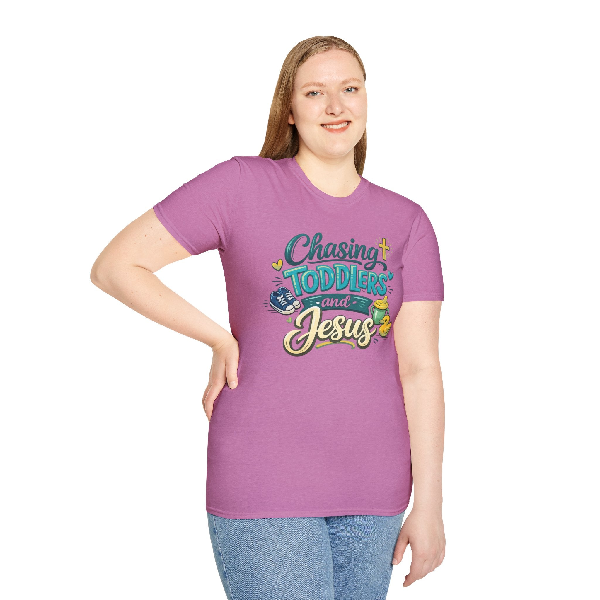 Chasing Toddlers and Jesus- Cute faith based parenting t shirt