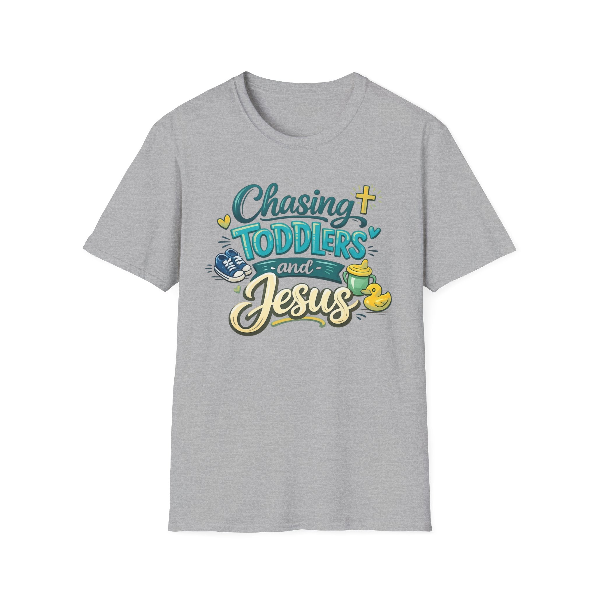 Chasing Toddlers and Jesus- Cute faith based parenting t shirt