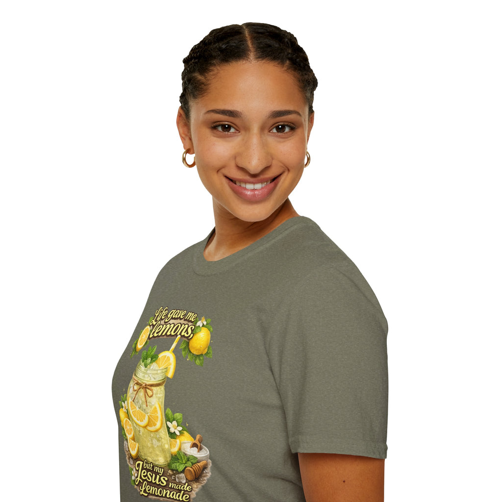 Life gave me lemons, but Jesus made lemonade Christian grapgic tee