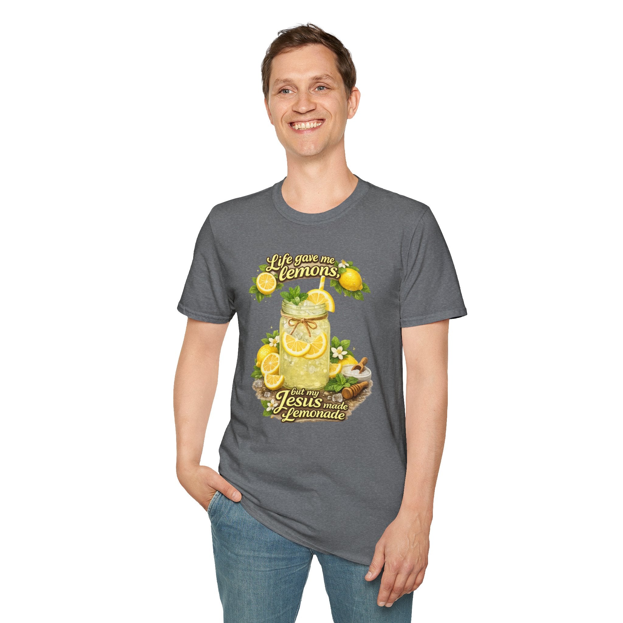 Life gave me lemons, but Jesus made lemonade Christian grapgic tee