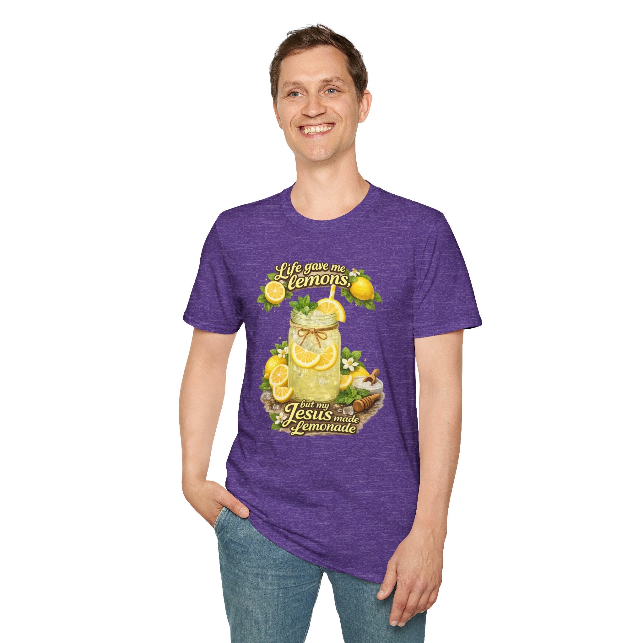 Life gave me lemons, but Jesus made lemonade Christian grapgic tee