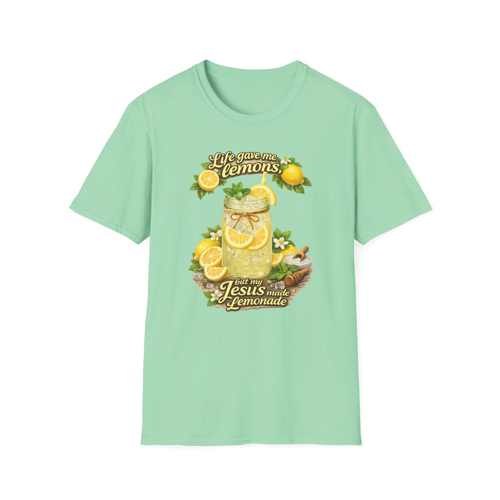 Life gave me lemons, but Jesus made lemonade Christian grapgic tee