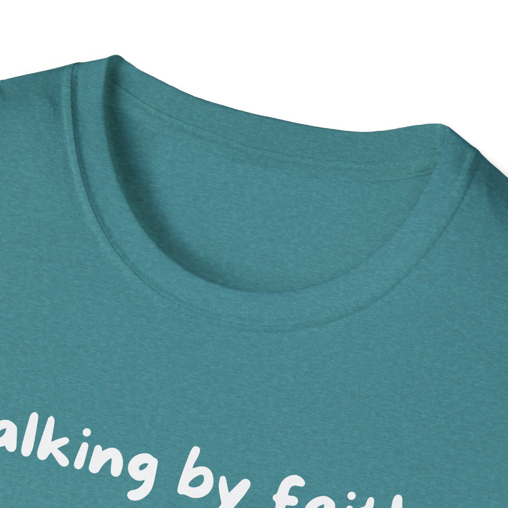 Walking By Faith, Tripping Constantly Funny Christian T-shirt