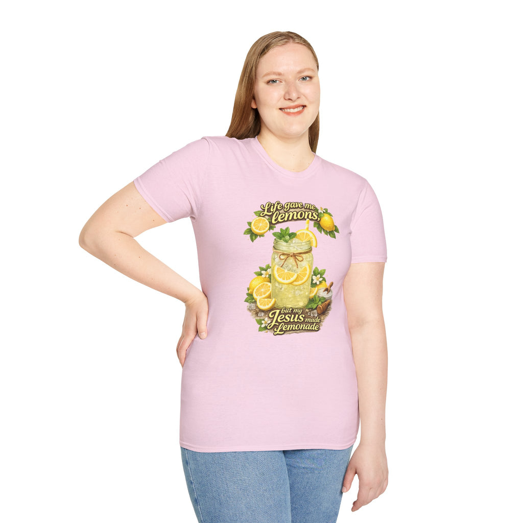 Life gave me lemons, but Jesus made lemonade Christian grapgic tee
