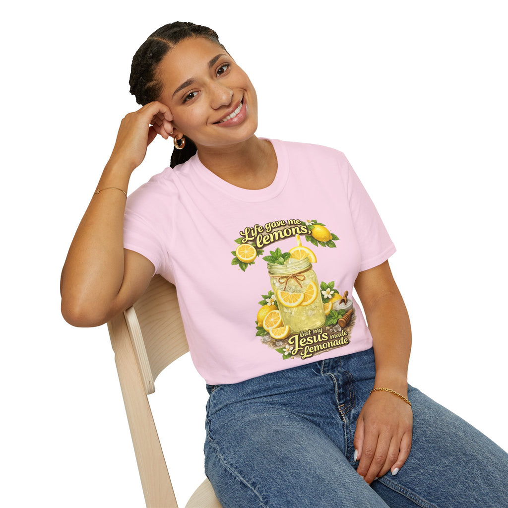 Life gave me lemons, but Jesus made lemonade Christian grapgic tee