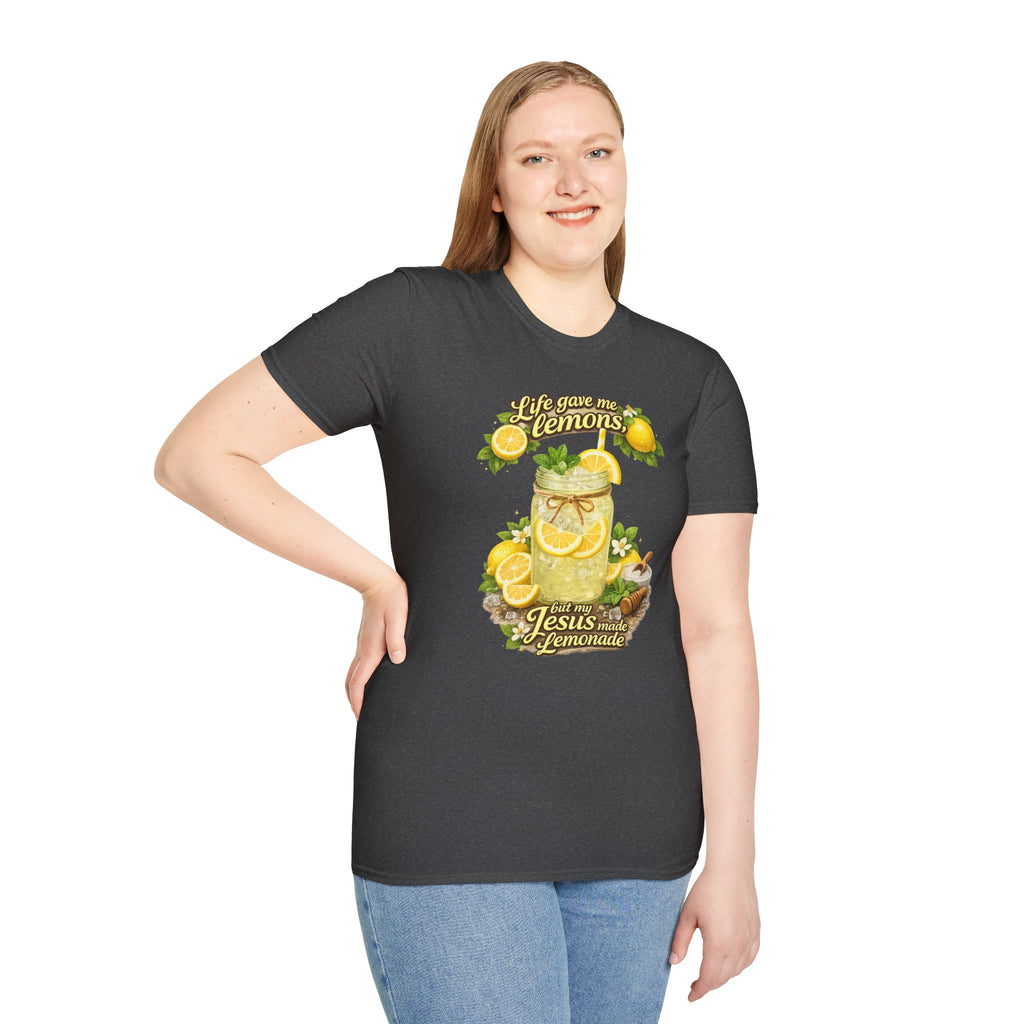 Life gave me lemons, but Jesus made lemonade Christian grapgic tee