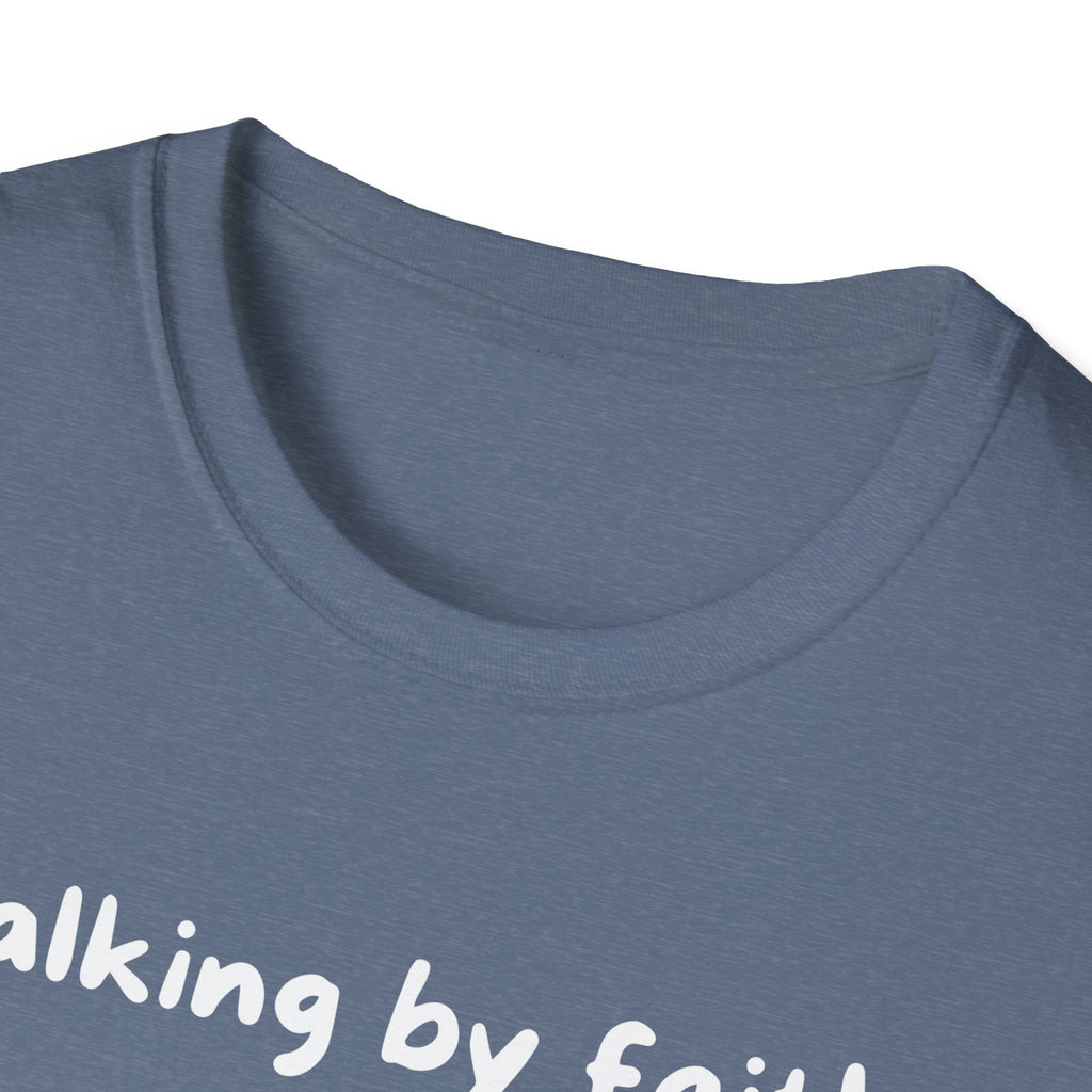 Walking By Faith, Tripping Constantly Funny Christian T-shirt
