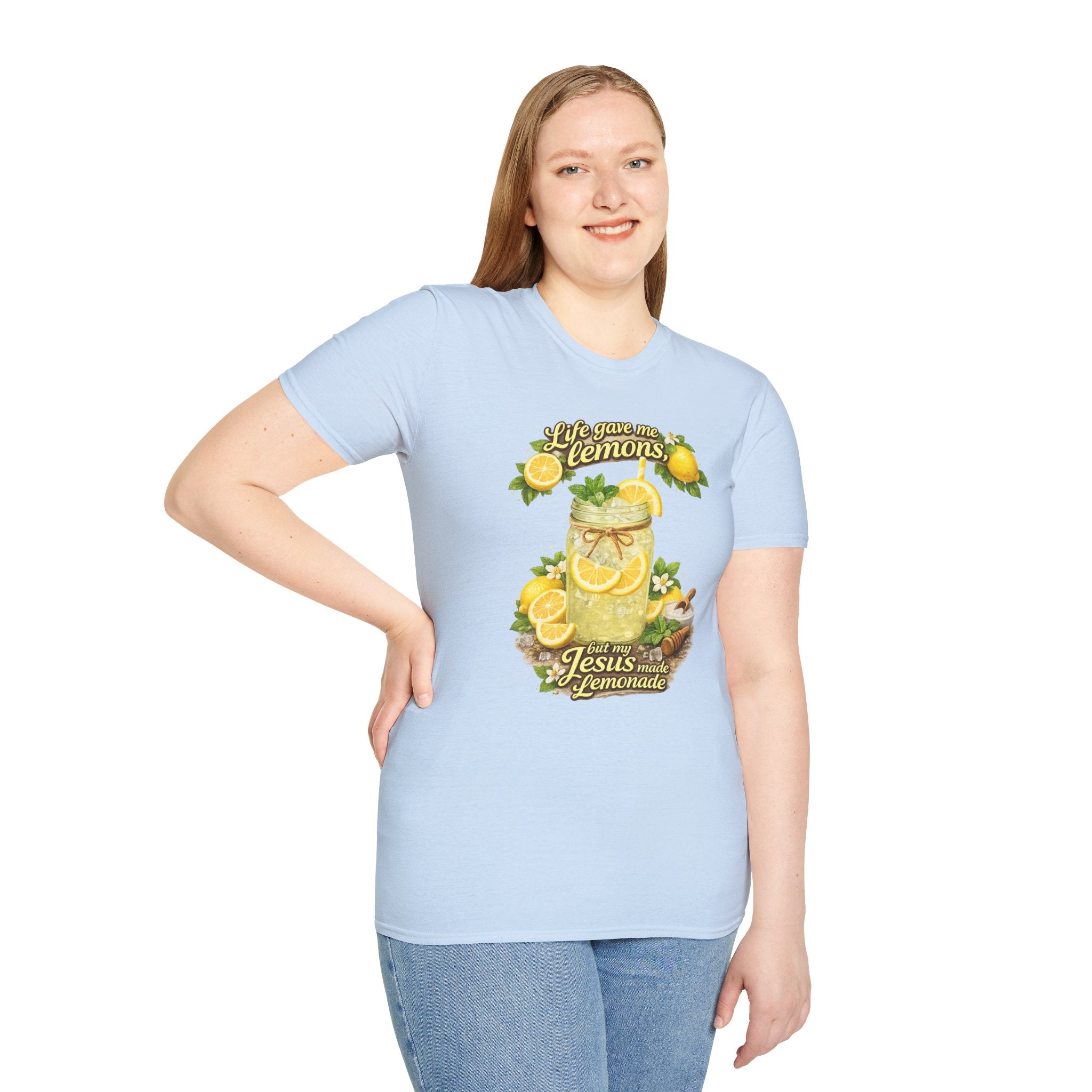 Life gave me lemons, but Jesus made lemonade Christian grapgic tee